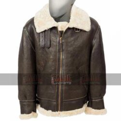 Mens B3 Bomber RAF Aviator Shearling Brown WW2 Leather Jacket