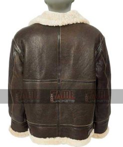 Alternative view of Mens B3 Bomber RAF Aviator Shearling Brown WW2 Leather Jacket