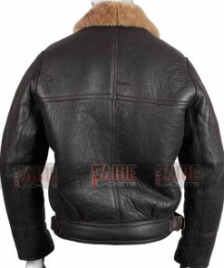Alternative view of Mens B3 RAF Aviator Brown Shearling WW2 Bomber Leather Jacket
