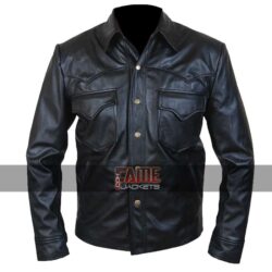 Men's Casual Designer Black Shirt Style Leather Jacket