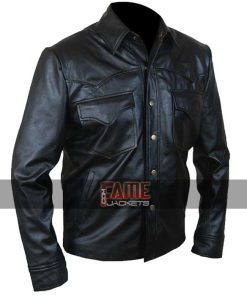 Alternative view of Men's Casual Designer Black Shirt Style Leather Jacket