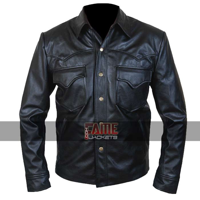 Men's Casual Designer Black Shirt Style Leather Jacket