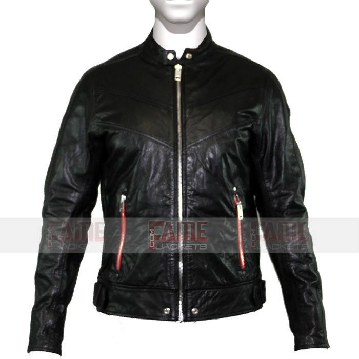 Men's Black Motorcycle Leather Jacket