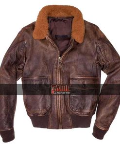 G1 Flight Jacket in Real Brown Cowhide Leather
