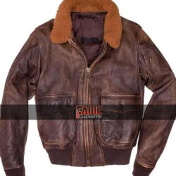 G1 Flight Jacket in Real Brown Cowhide Leather