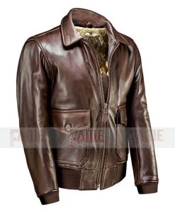 Men's Genuine Brown Leather G 1 Flight Cockpit Jacket