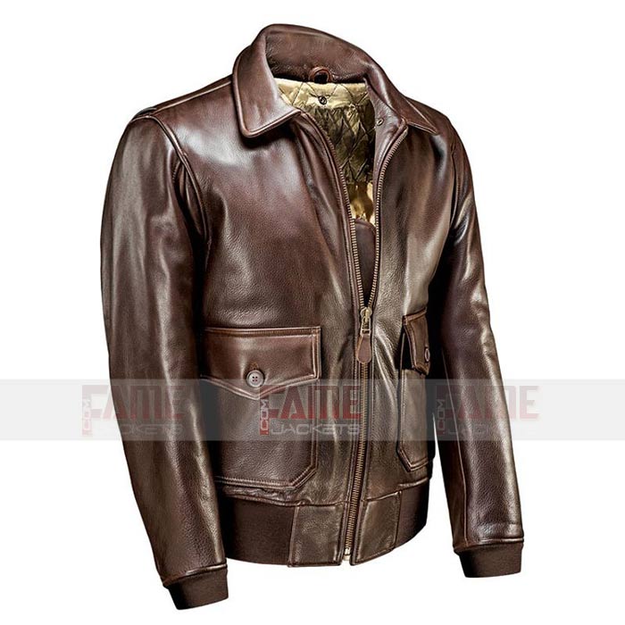 Men's Genuine Brown Leather G 1 Flight Cockpit Jacket