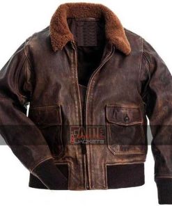 James Franco Zeroville Vikar G1 Distressed Fur Collar Leather Jacket