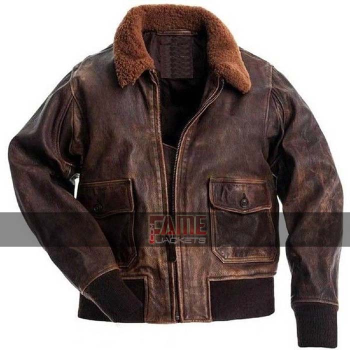 James Franco Zeroville Vikar G1 Distressed Fur Collar Leather Jacket