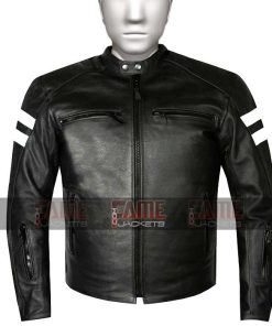 Men's Retro Black Lambskin Leather Motorcycle Jacket