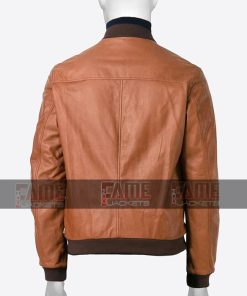 Alternative view of Mens Tan Brown Real Sheepskin Leather Slim Fit Jacket
