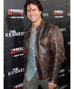 Tom Cruise Brown Distressed Leather Vintage Jacket