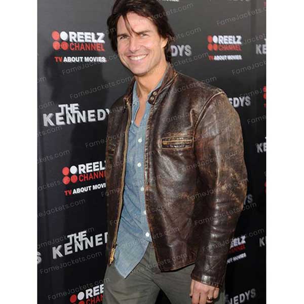 Tom Cruise Brown Distressed Leather Vintage Jacket