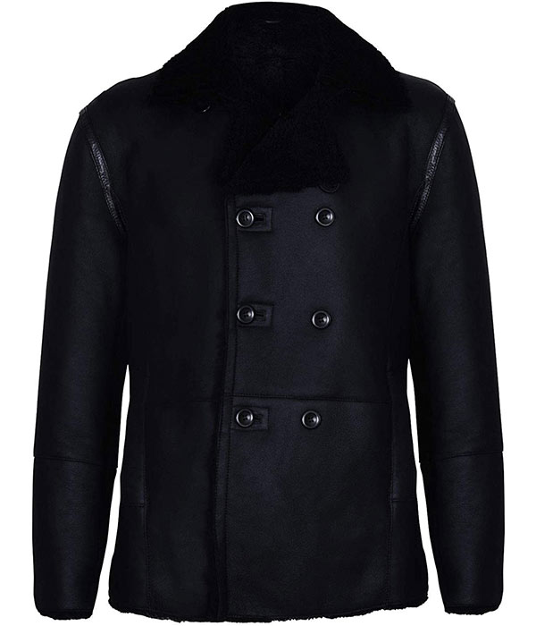 Big and Tall Mens Winter Coat In Real Cowhide