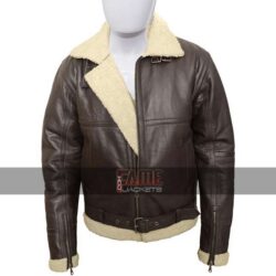 Men's B3 Real Brown Fur Lining Bomber Leather Jacket