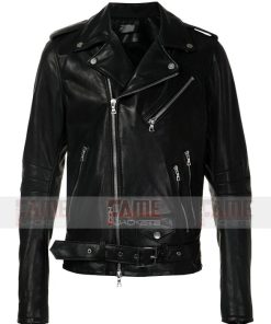 Mens Womens New Style Slim Fit Real Leather Biker Jacket