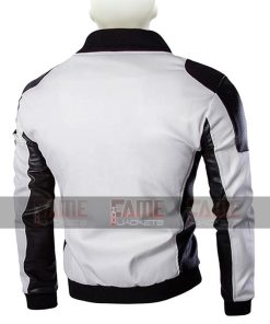 Alternative view of White Leather Slim Fit Jacket