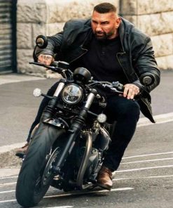 Dave Bautista My Spy The Eternal City 2024 Black Leather Jacket