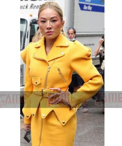 Women's Latest Yellow Sheep Leather Jacket Of Tina Leung