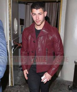 Nick Jonas Mens Vintage Leather Jacket