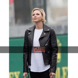 Princess Charlene Of Monaco Black Genuine Leather Jacket