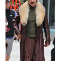 Anchorman 2 Will Ferrell Fur Collar Men Winter Leather Coat