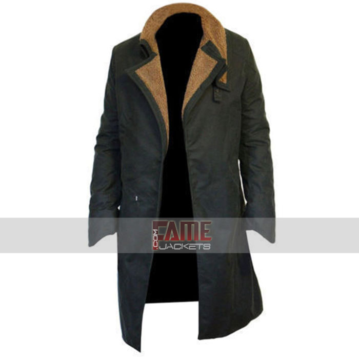 Ryan Gosling Blade Runner 2049 UK Officer K Fur Collar Cotton Coat