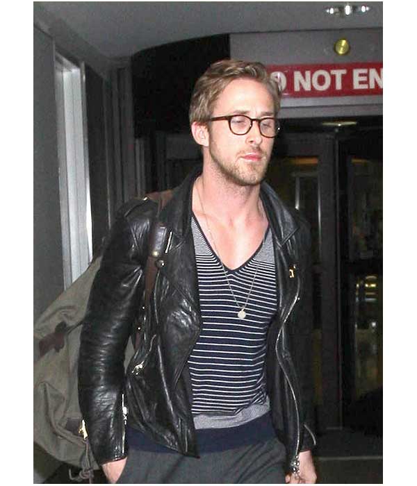 Ryan Gosling Men's Moto Leather Jacket