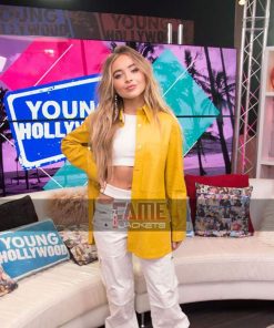 Alternative view of Sabrina Carpenter Women's Yellow Leather Coat