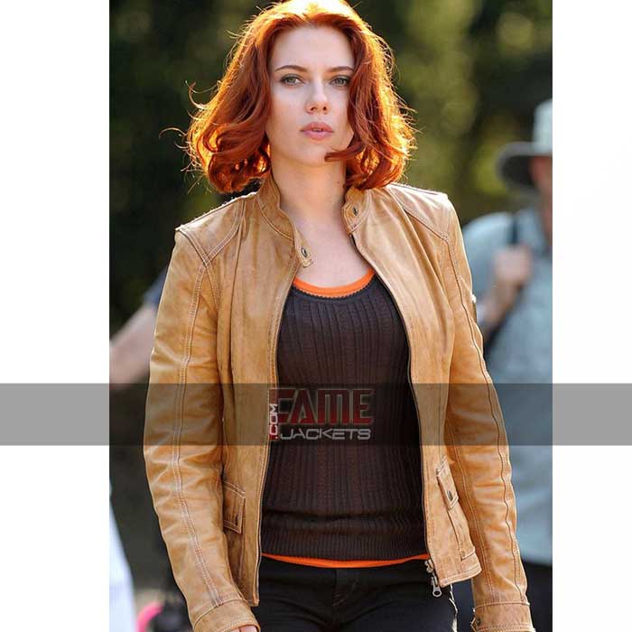 Avengers Scarlett Johansson Leather Jacket