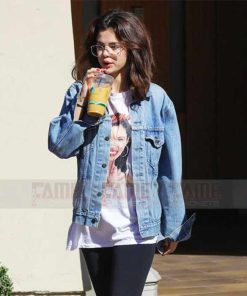Selena Gomez Casual Blue Denim Jacket For Ladies