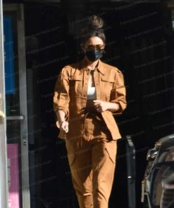 Shay Mitchell Khaki Tan Brown Womens Cotton Jacket