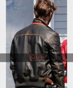 Alternative view of Sheriff Graham Once Upon A Time Real Distressed Leather Jacket