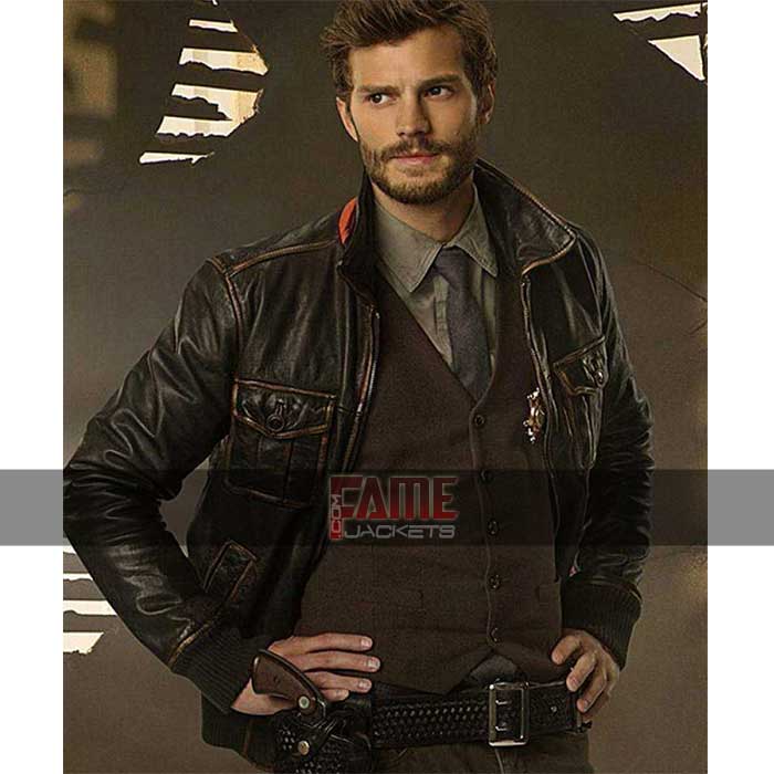 Sheriff Graham Once Upon A Time Real Distressed Leather Jacket