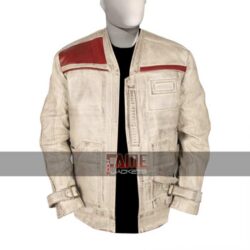 Han Solo Leather Jacket | White Distressed Leather Jacket
