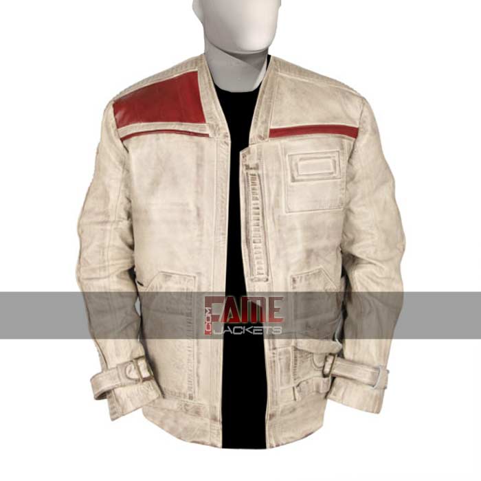 Han Solo Leather Jacket | White Distressed Leather Jacket
