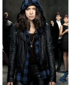 Tatiana Maslany Womens Slim Fit Biker Jacket