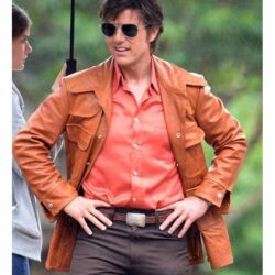 Tom Cruise Vintage Style Orange Real Leather Jacket