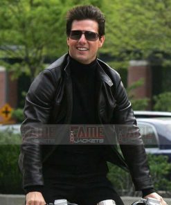 Tom Cruise Black Biker Leather Jacket
