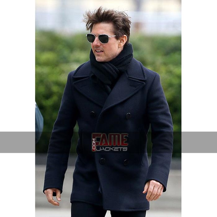 Tom Cruise MI 6 Wool Winter Pea Coat For Men