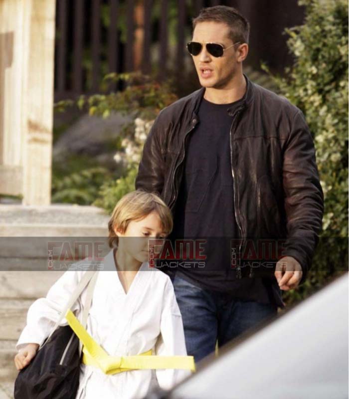 Tom Hardy Mens Brown Leather Jacket