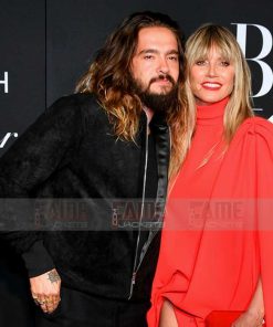 Alternative view of Tom Kaulitz Mens Real Black Suede Leather Jacket