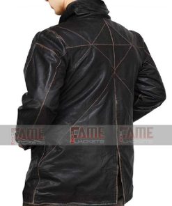 Alternative view of Aiden Pearce Watch Dogs Real Distressed Black Leather Coat For Men