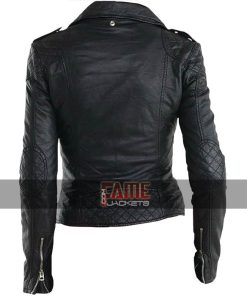 Alternative view of New Style Casual Moto Quilted Black Leather Jacket For Ladies