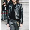 New Style Slim Fit Black Leather Biker Jacket Women's