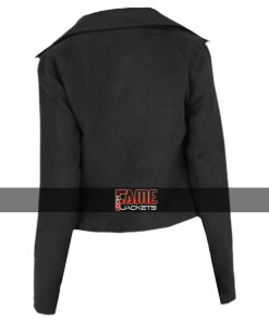 Alternative view of Women's New & Trendy Black Suede Leather Biker Jacket