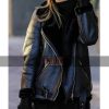 Women's Aviator b3 Flight Bomber Black Leather Winter Jacket
