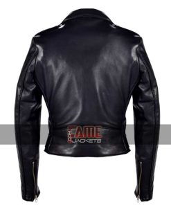 Alternative view of Black Slim Fit Biker Leather Jacket For Women