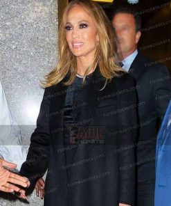 Jennifer Lopez Black Wool Winter Coat For Women