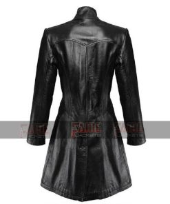 Alternative view of Women Black Leather Winter Over Coat On Sale